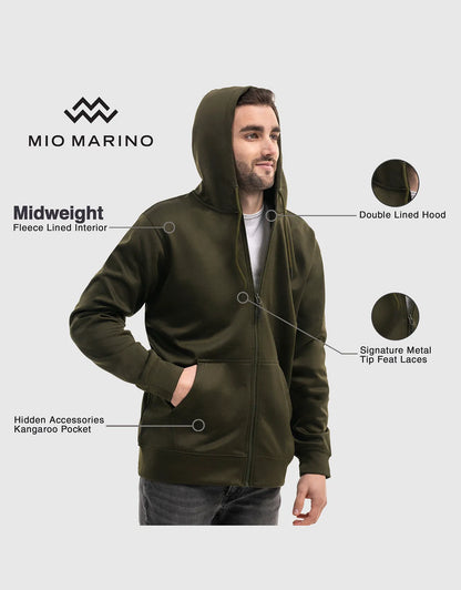Men’s Full Zip Hooded Sweatshirt by Mio Marino