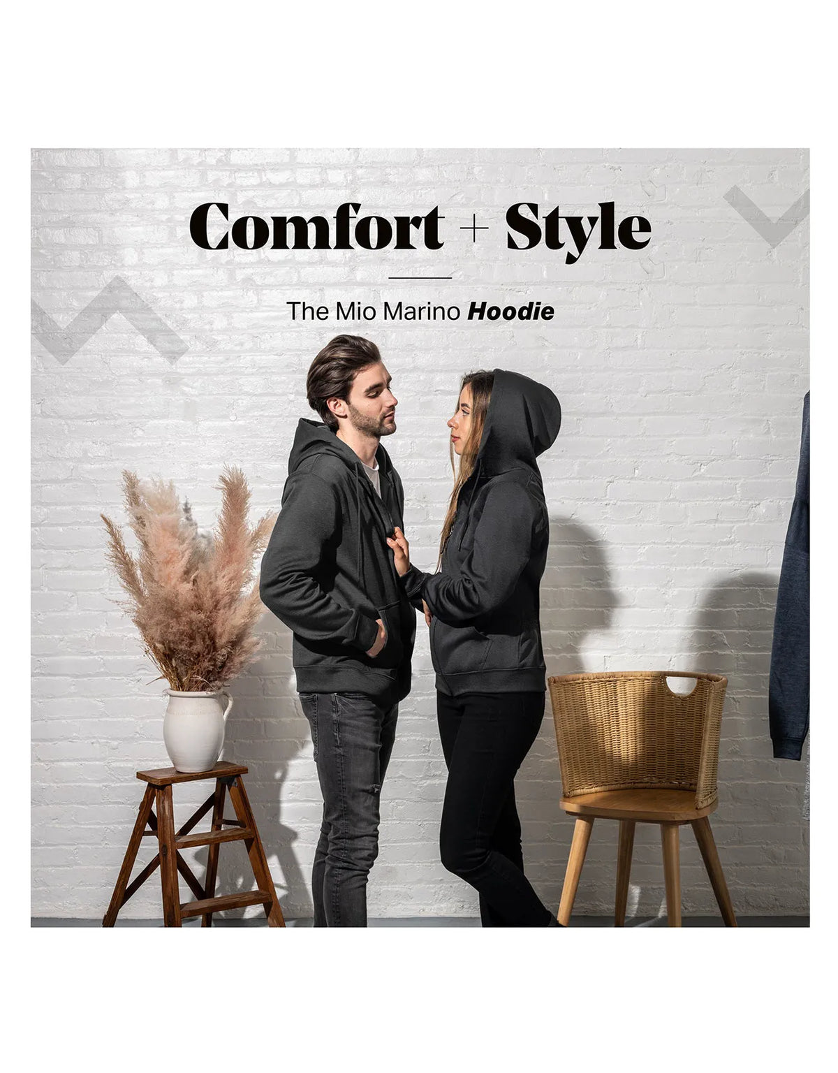 Men’s Full Zip Hooded Sweatshirt by Mio Marino