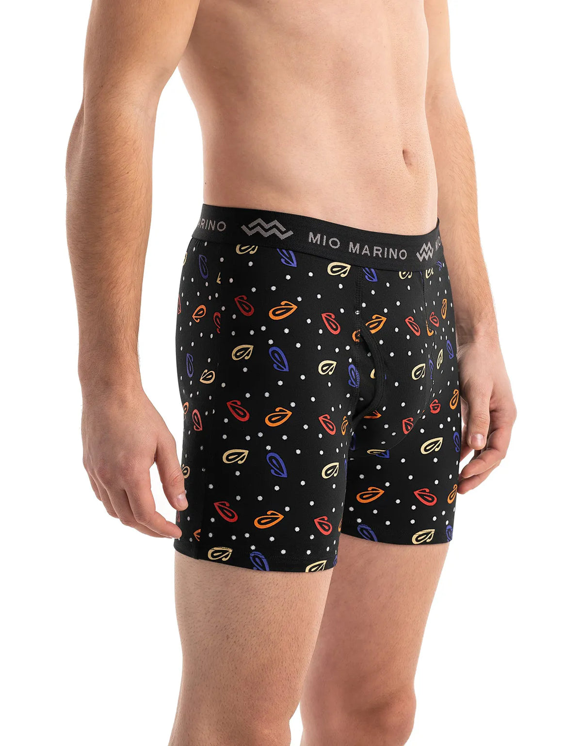 Mio Marino Premium Cotton Men's Boxers, 5-Pack Breathable Moisture Wicking Briefs for Comfort Skin Fit Bold Colors