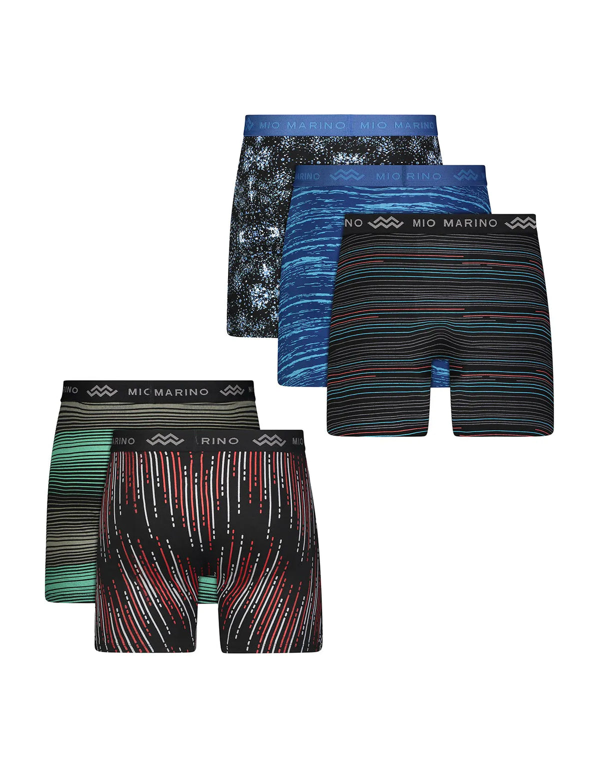 Mio Marino Premium Cotton Men's Boxers, 5-Pack Breathable Moisture Wicking Briefs for Comfort Skin Fit Bold Colors