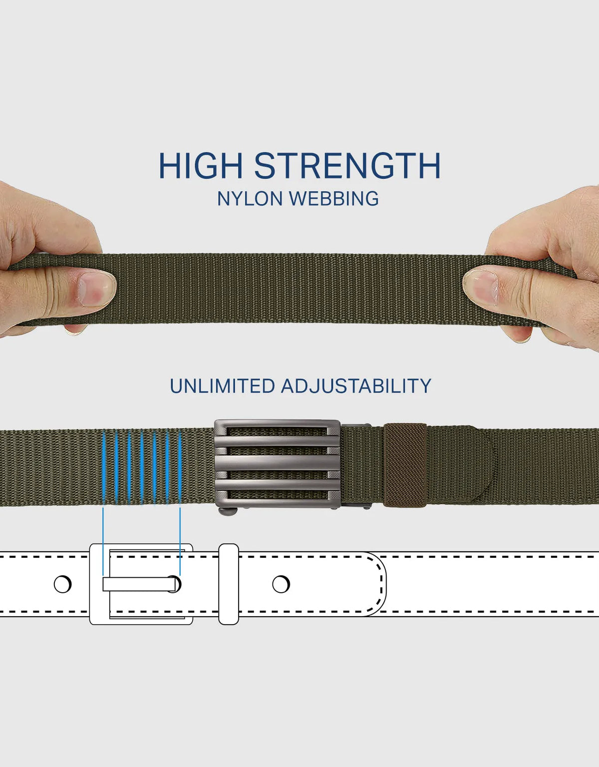 Mio Marino Mens Adjustable Tactical Ratchet Golf Belt
