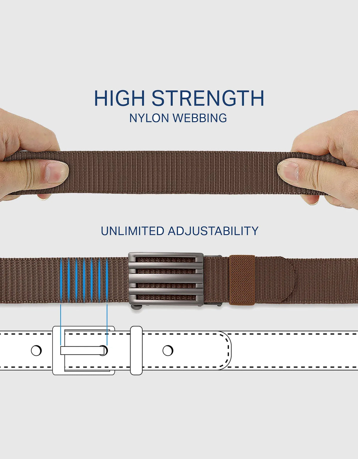 Mio Marino Mens Adjustable Tactical Ratchet Golf Belt-2 pack