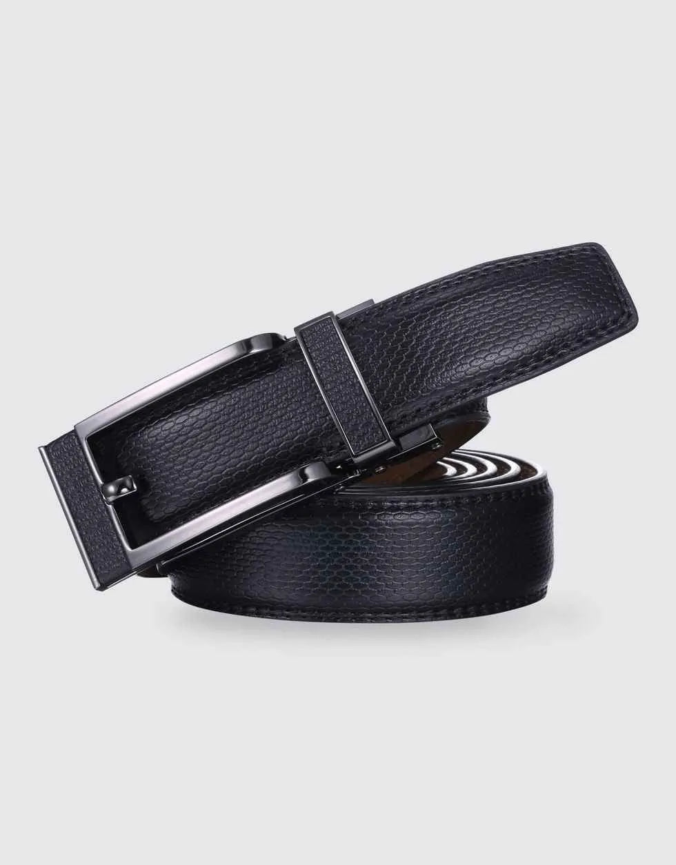 Trimmed Linxx Men's Rachet Belt With Open Linxx Leather Buckle