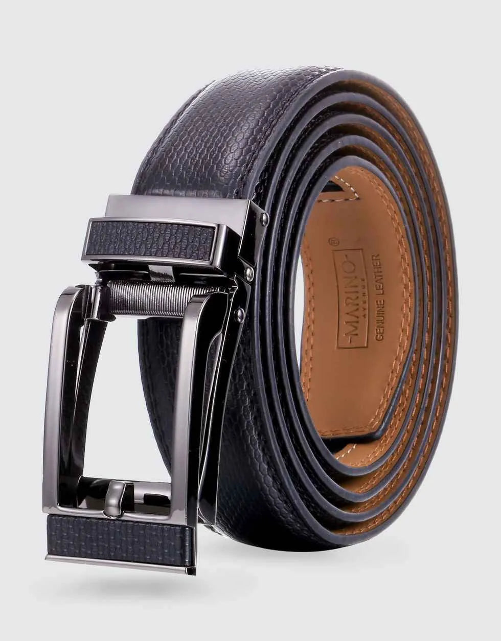 Trimmed Linxx Men's Rachet Belt With Open Linxx Leather Buckle