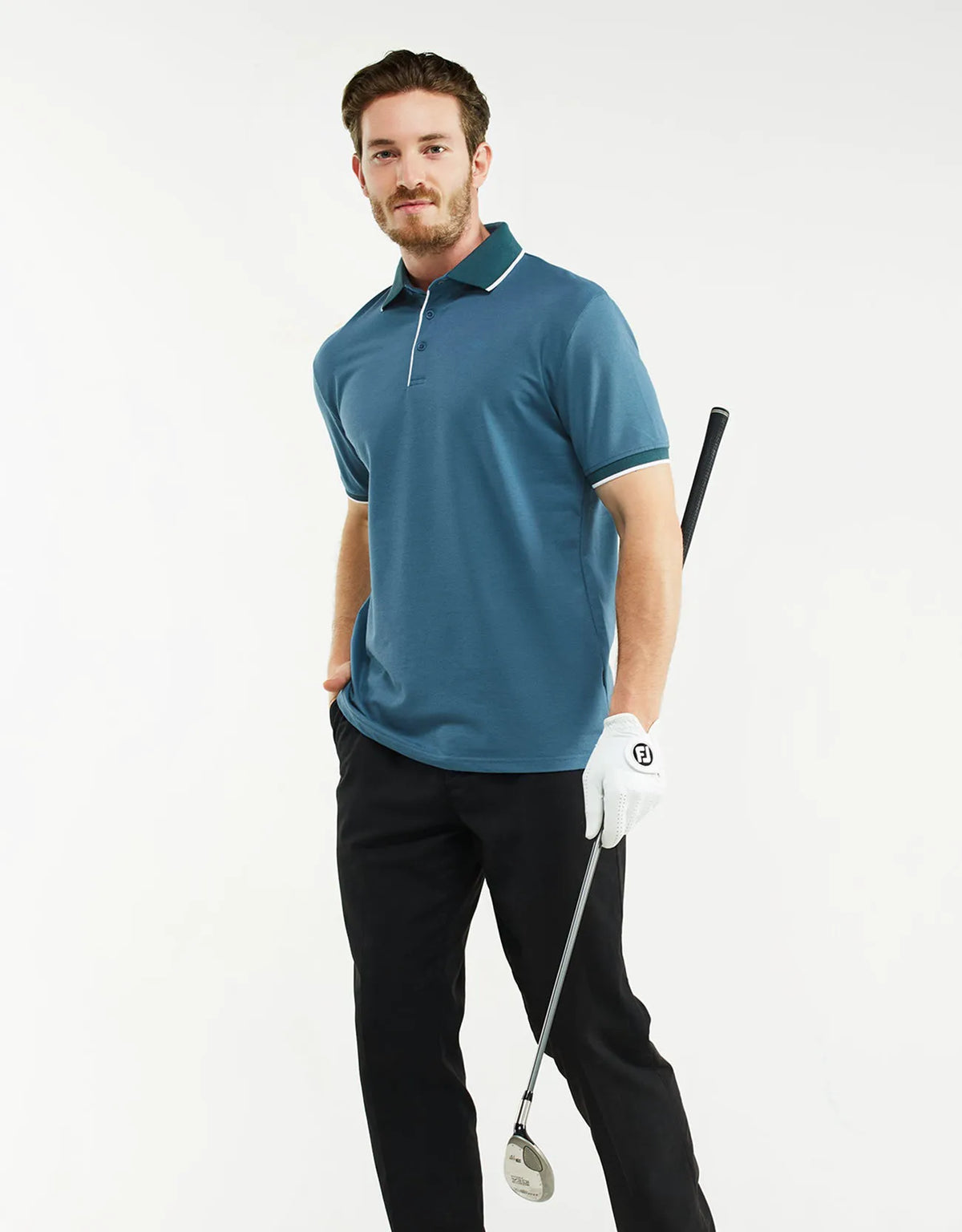 Men's Classic-Fit Cotton-Blend Pique Polo Shirt with Contrast Collar