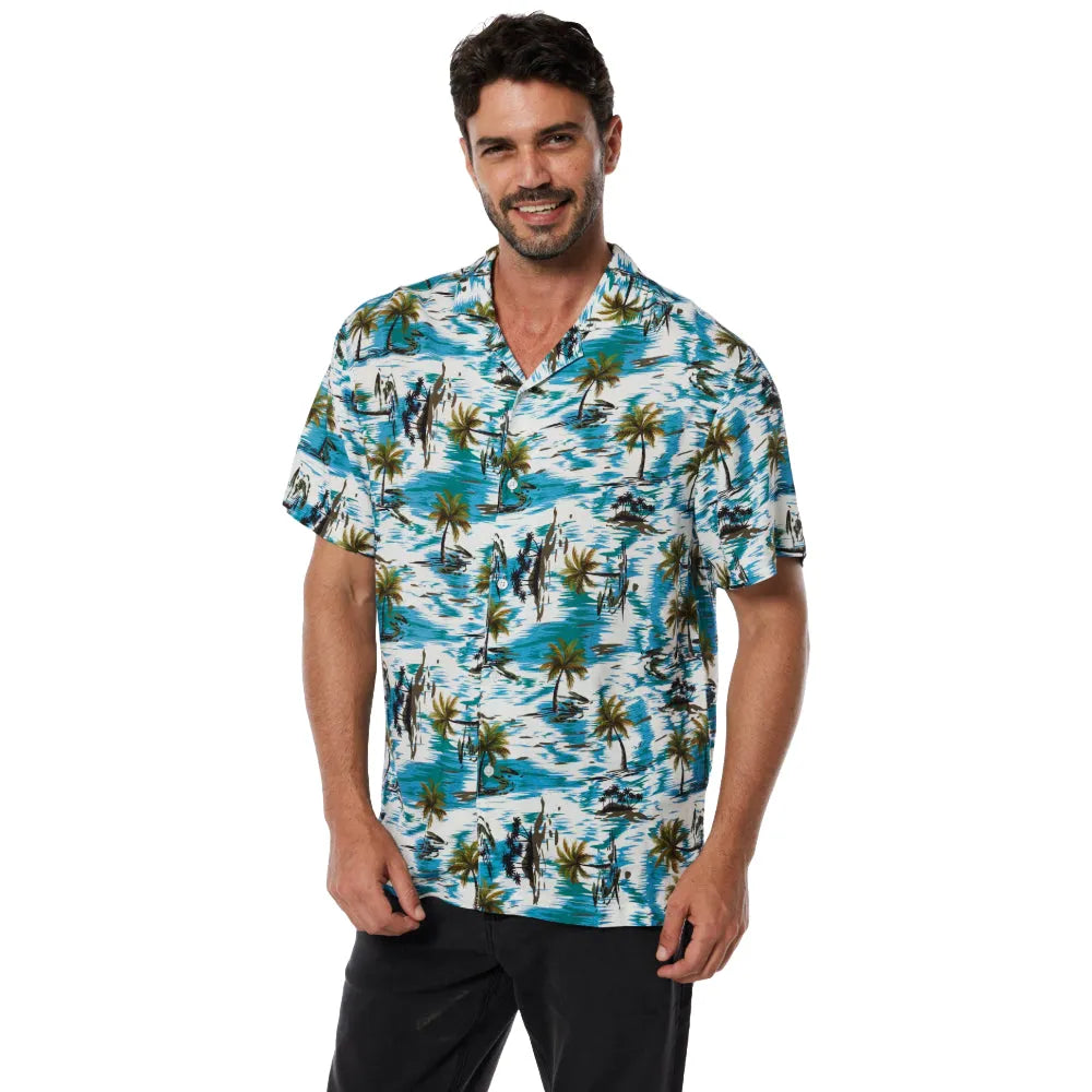 Men's Casual Button-Down Hawaiian Shirt