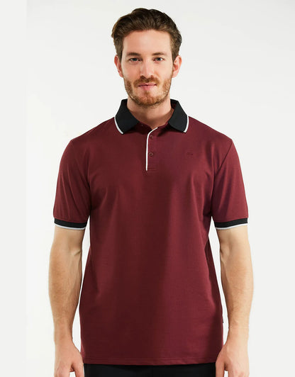 Men's Classic-Fit Cotton-Blend Pique Polo Shirt with Contrast Collar