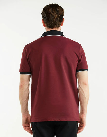 Men's Classic-Fit Cotton-Blend Pique Polo Shirt with Contrast Collar