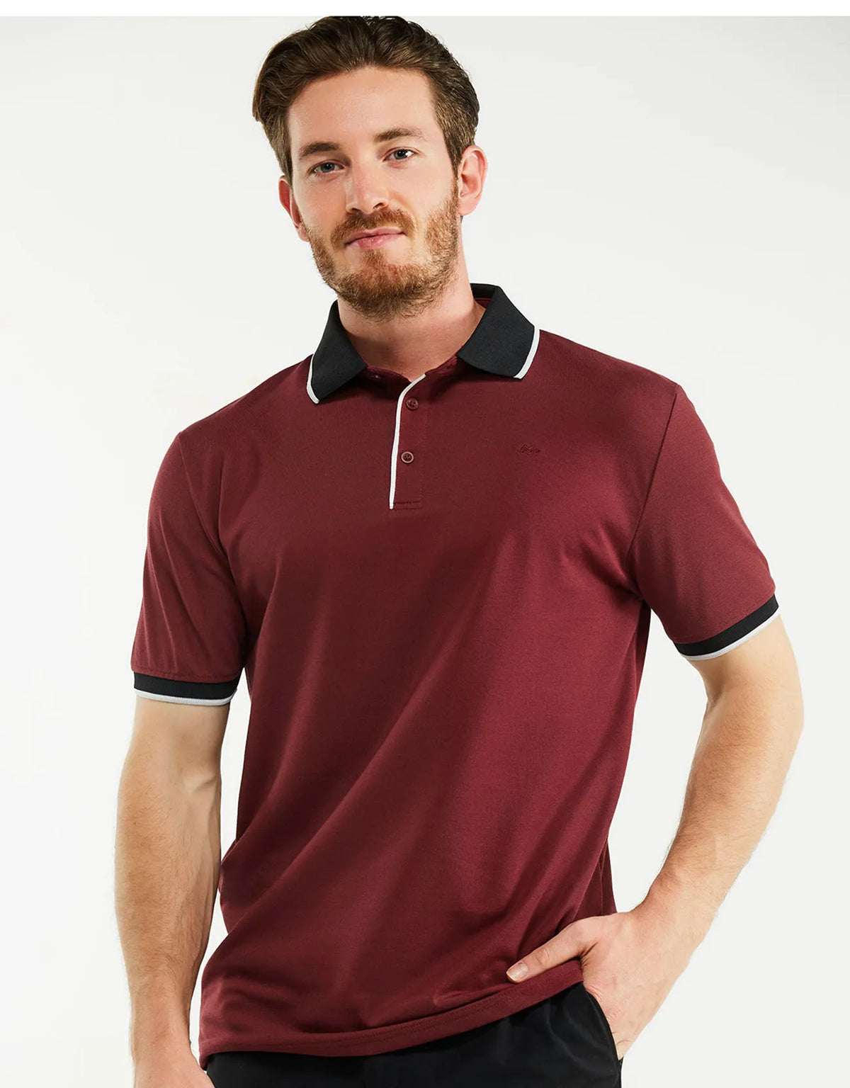 Men's Classic-Fit Cotton-Blend Pique Polo Shirt with Contrast Collar