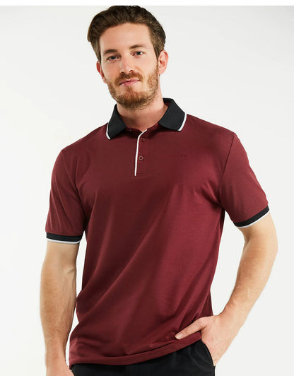Men's Classic-Fit Cotton-Blend Pique Polo Shirt with Contrast Collar