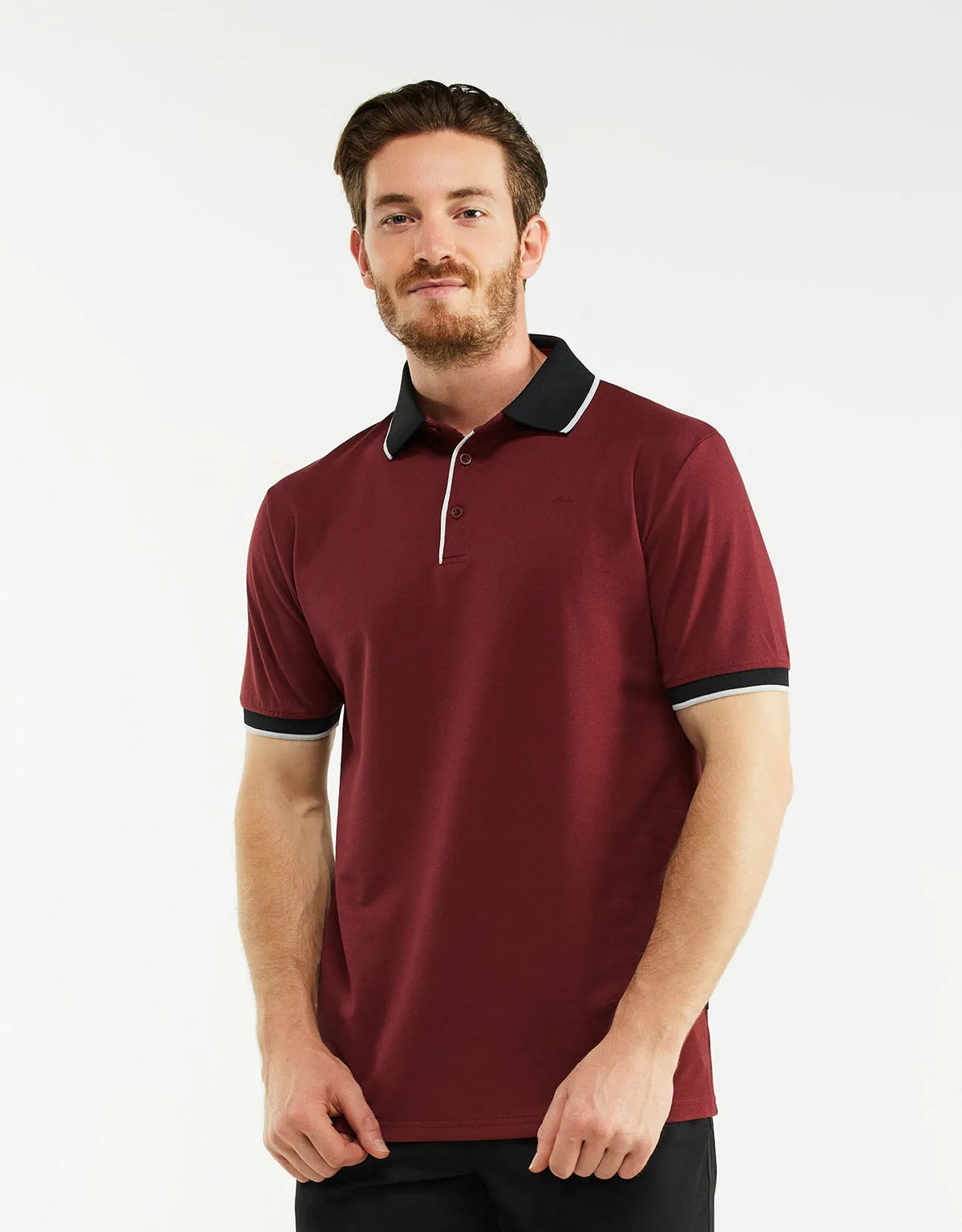 Men's Classic-Fit Cotton-Blend Pique Polo Shirt with Contrast Collar