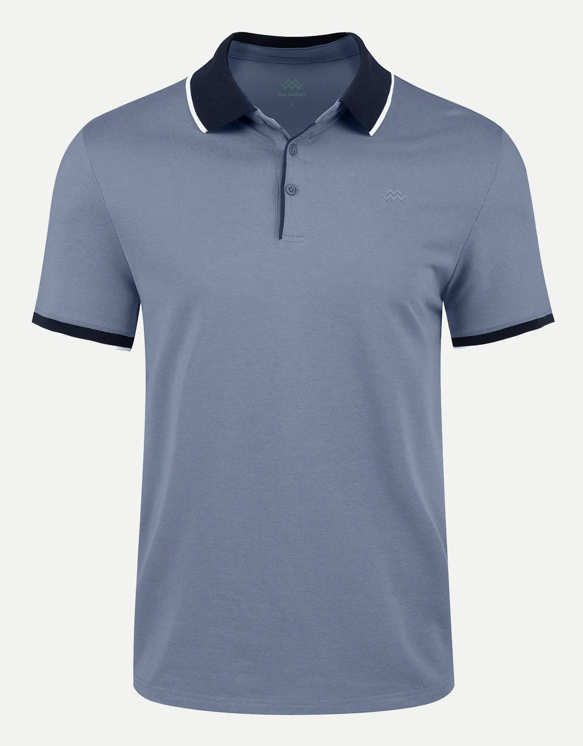 Men's Classic-Fit Cotton-Blend Pique Polo Shirt with Contrast Collar