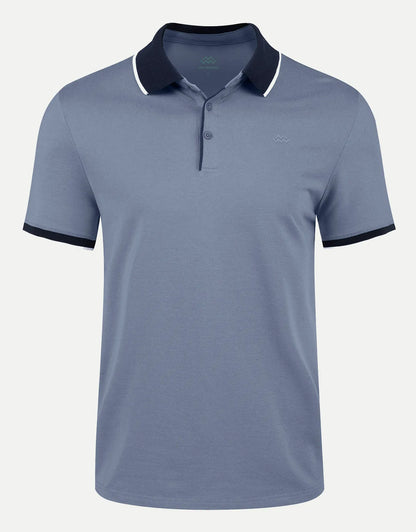 Men's Classic-Fit Cotton-Blend Pique Polo Shirt with Contrast Collar