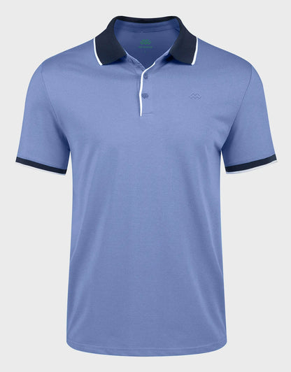 Men's Classic-Fit Cotton-Blend Pique Polo Shirt with Contrast Collar