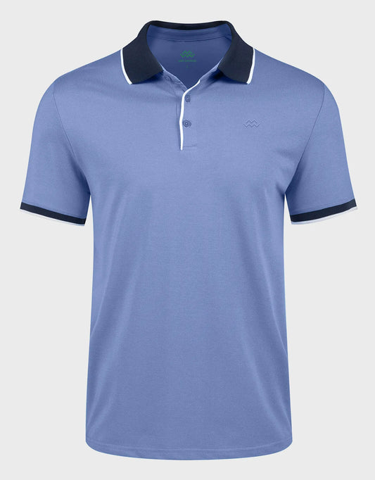 Men's Classic-Fit Cotton-Blend Pique Polo Shirt with Contrast Collar