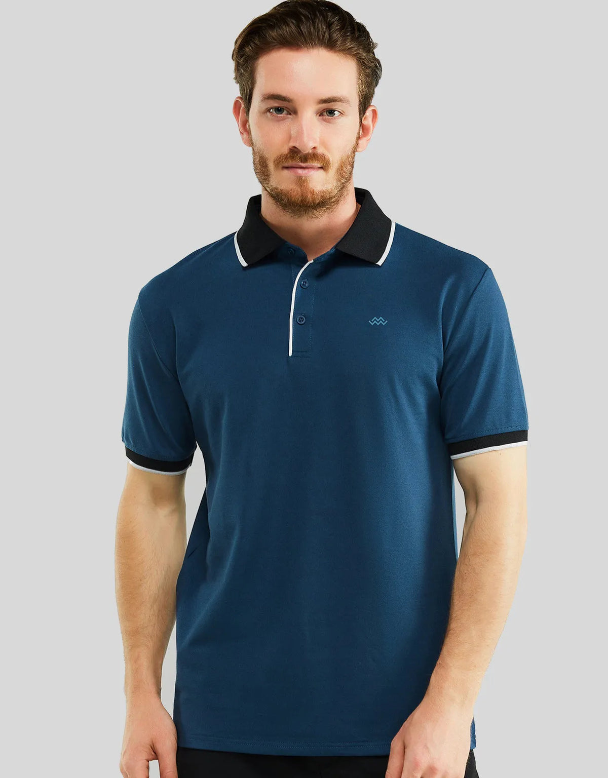 Men's Classic-Fit Cotton-Blend Pique Polo Shirt with Contrast Collar