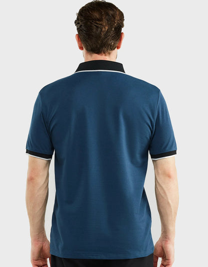 Men's Classic-Fit Cotton-Blend Pique Polo Shirt with Contrast Collar
