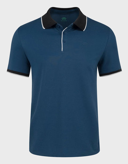 Men's Classic-Fit Cotton-Blend Pique Polo Shirt with Contrast Collar