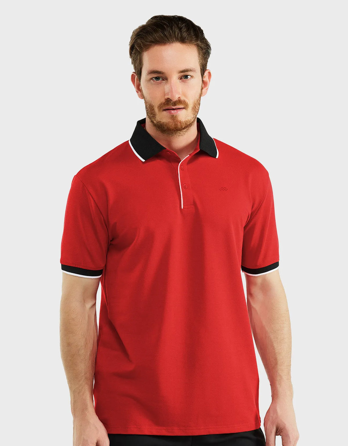 Men's Classic-Fit Cotton-Blend Pique Polo Shirt with Contrast Collar