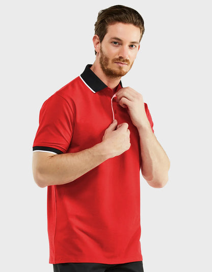 Men's Classic-Fit Cotton-Blend Pique Polo Shirt with Contrast Collar