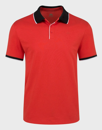 Men's Classic-Fit Cotton-Blend Pique Polo Shirt with Contrast Collar