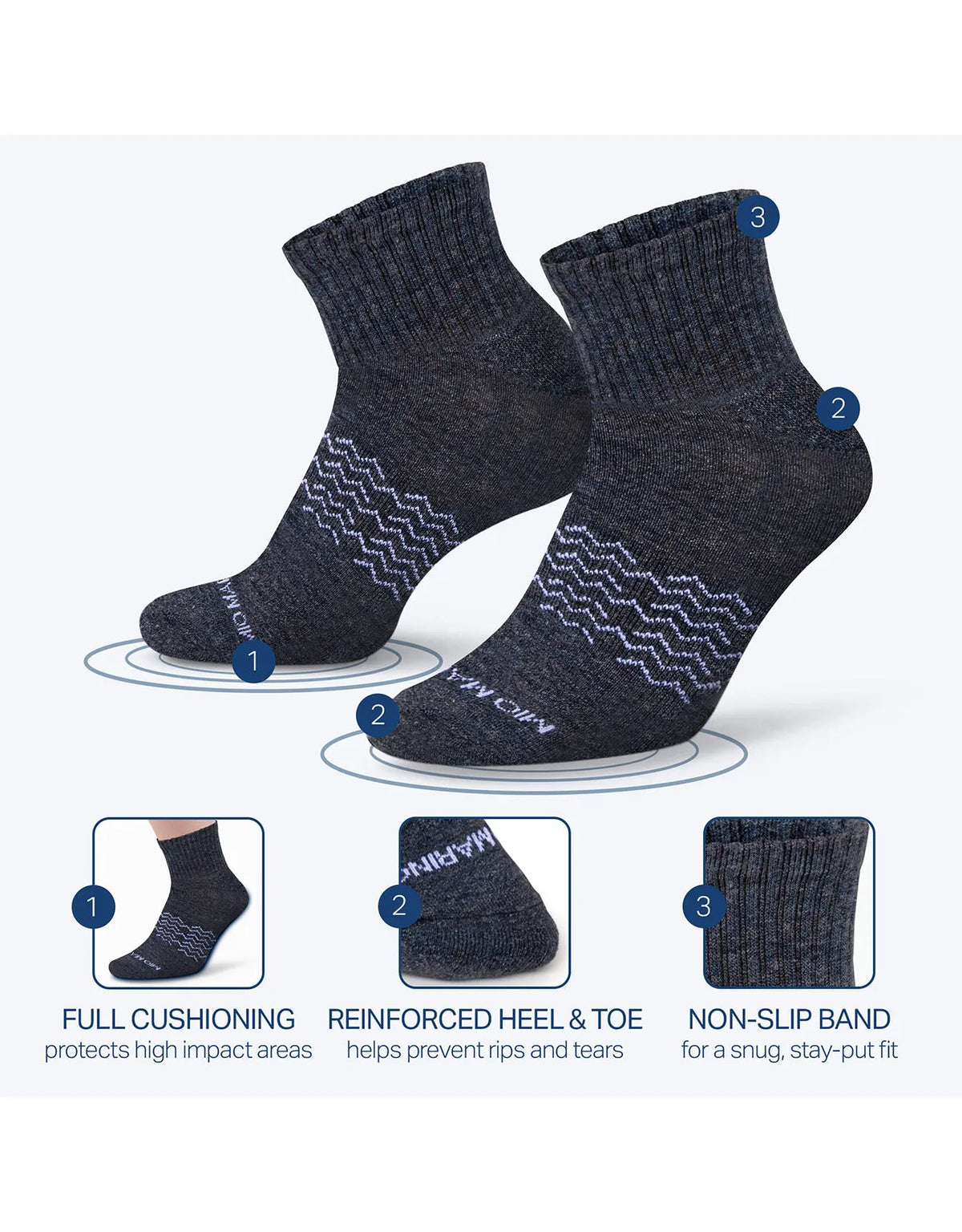 Men's Moisture Control Low Cut Ankle Socks 6 Pack