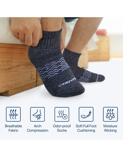 Men's Moisture Control Low Cut Ankle Socks 6 Pack