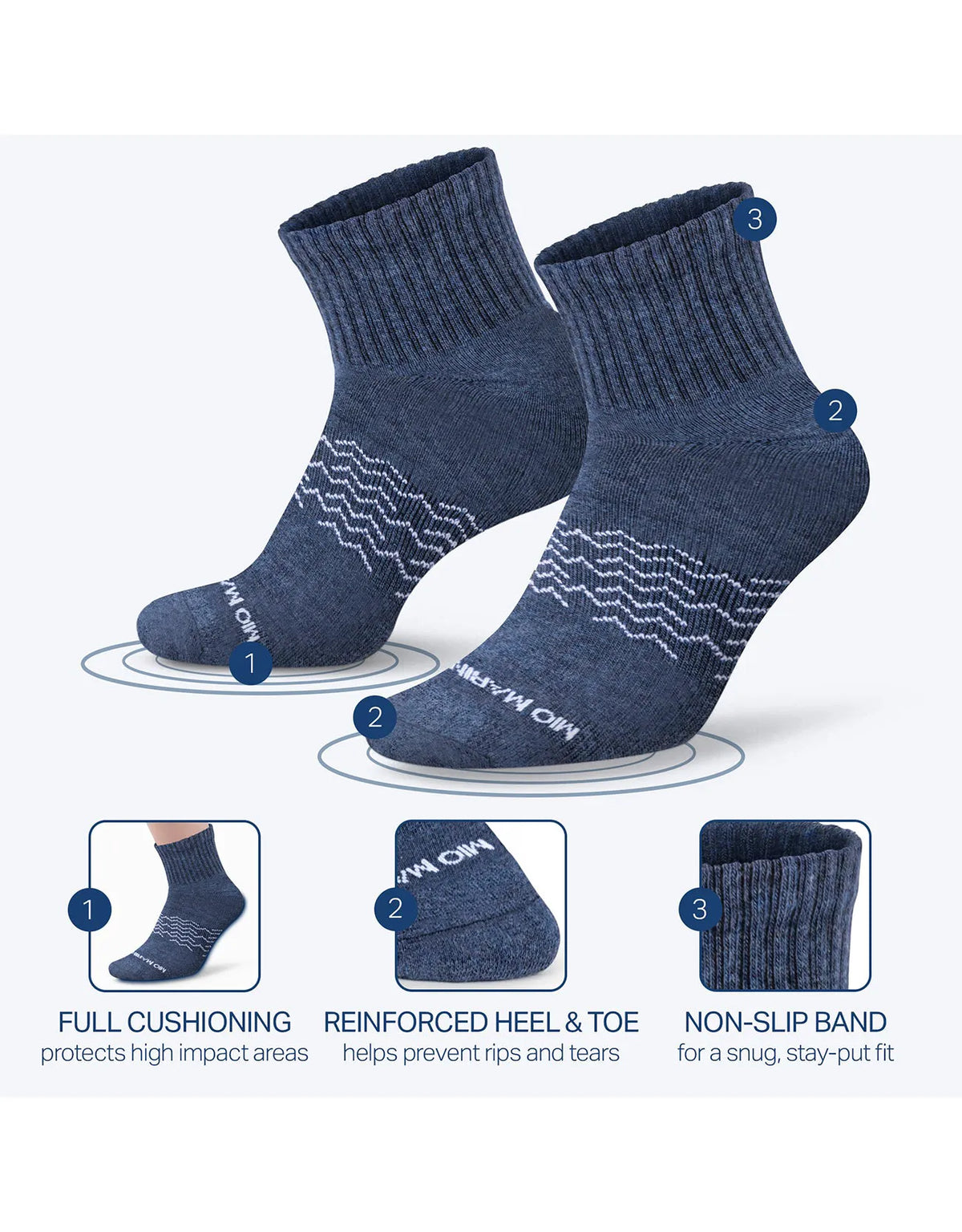 Men's Moisture Control Low Cut Ankle Socks 6 Pack