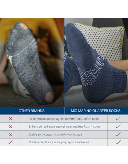 Men's Moisture Control Low Cut Ankle Socks 6 Pack