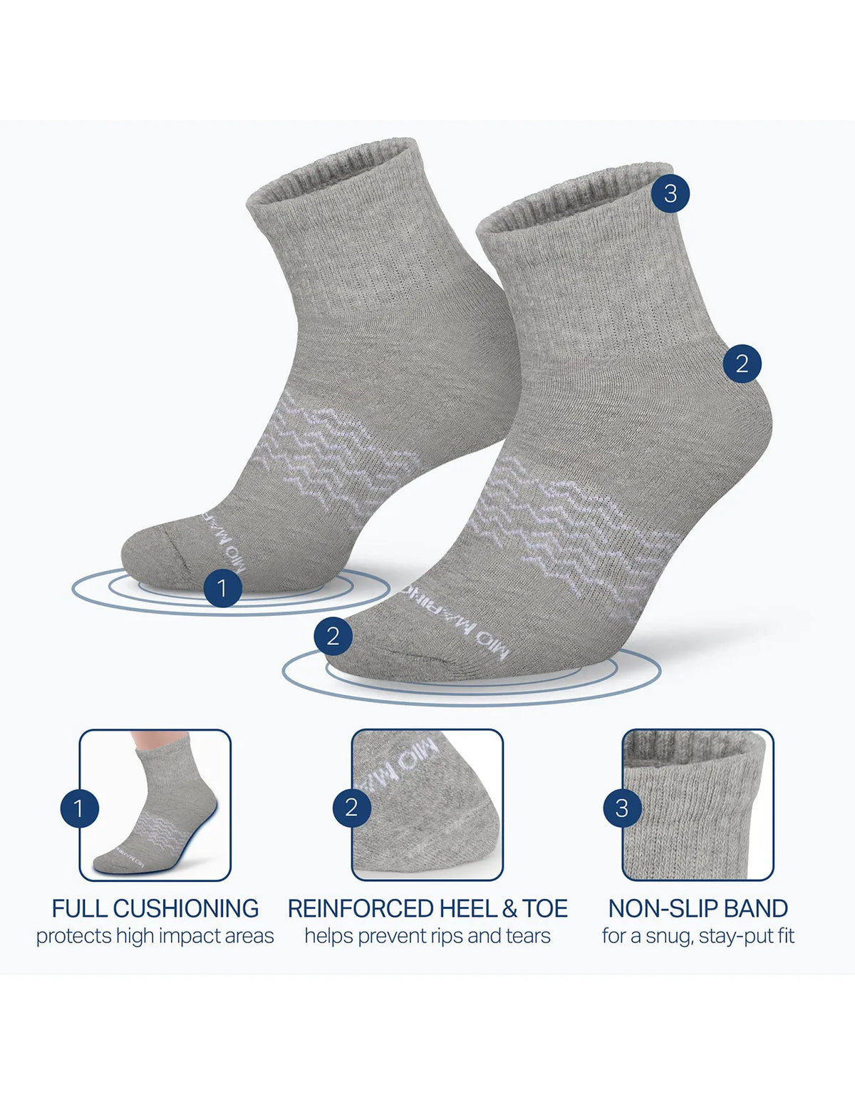 Men's Moisture Control Low Cut Ankle Socks 6 Pack