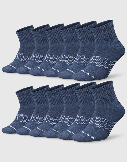 Men's Moisture Control Low Cut Ankle Socks 12 Pack