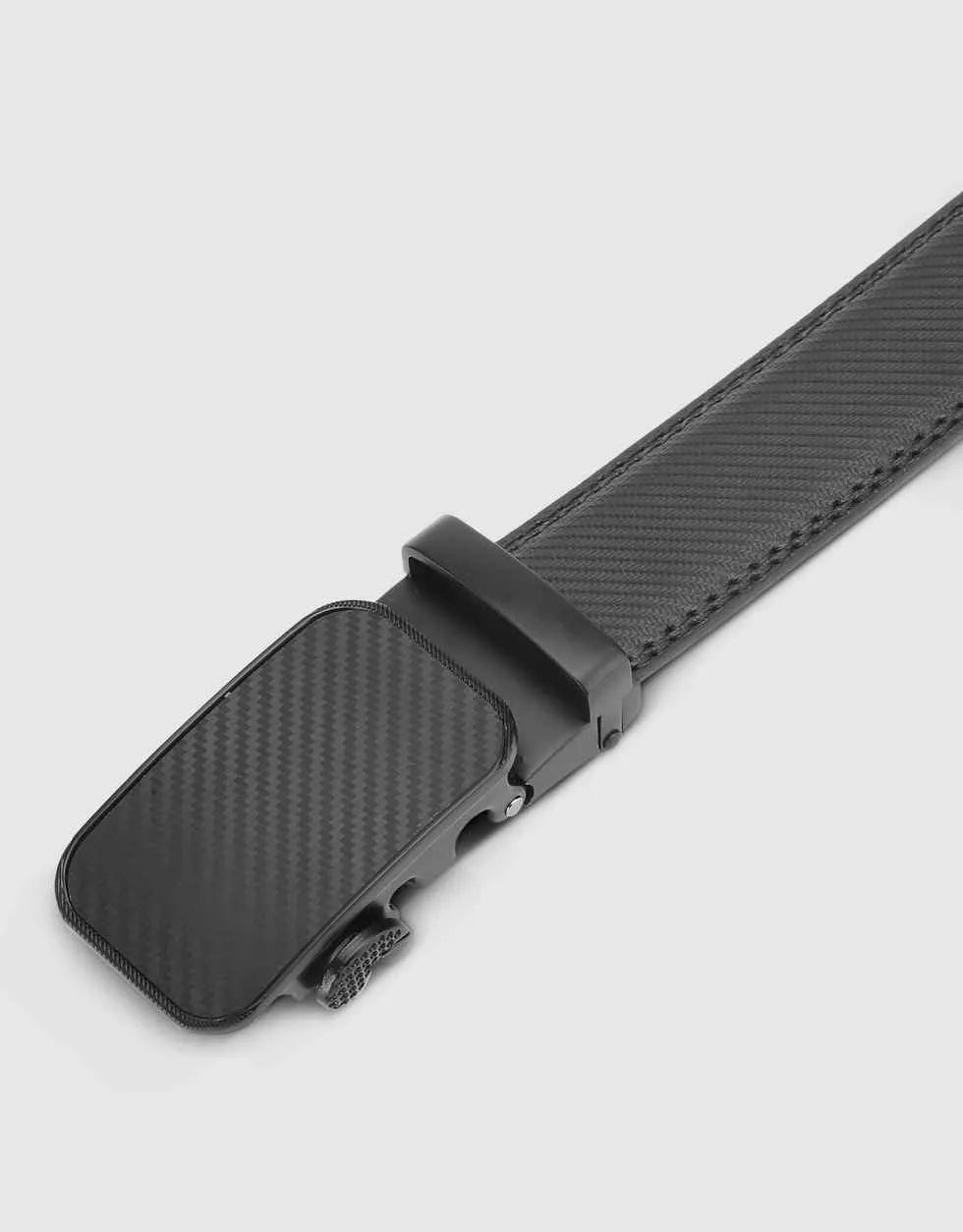 Men's Diagonal Weave Ratchet Leather Dress Belt