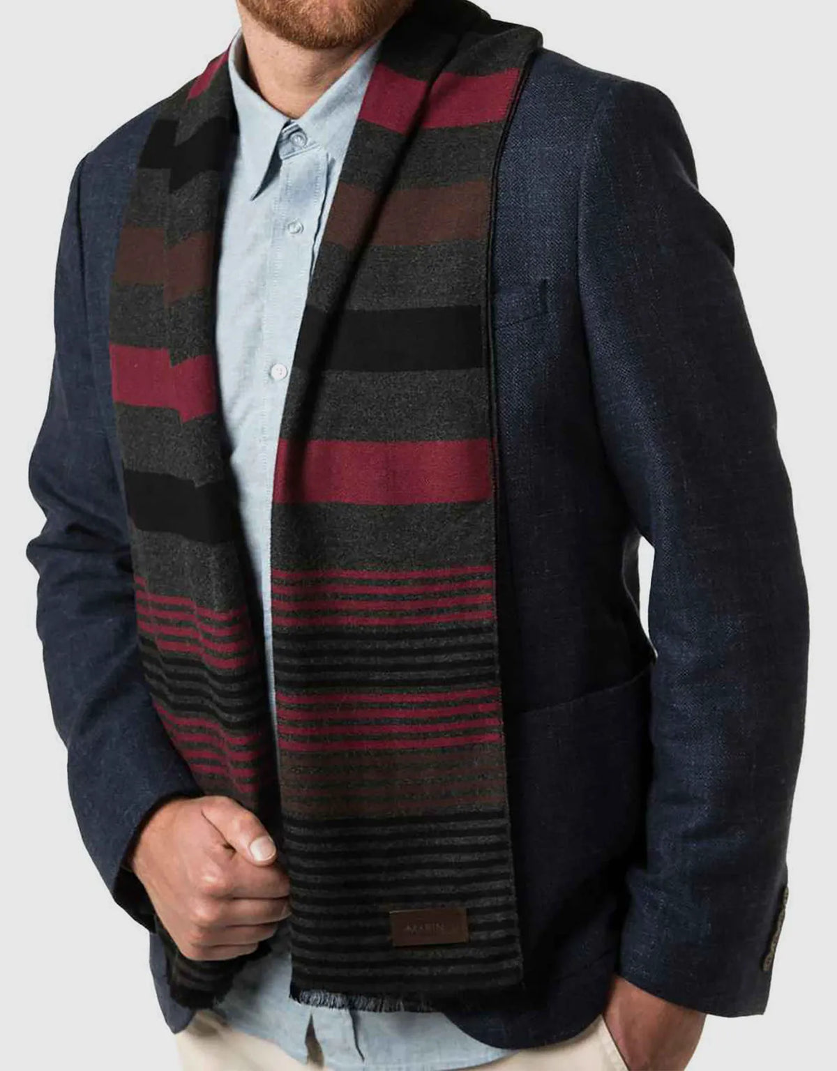 Red Brown & Gray Striped