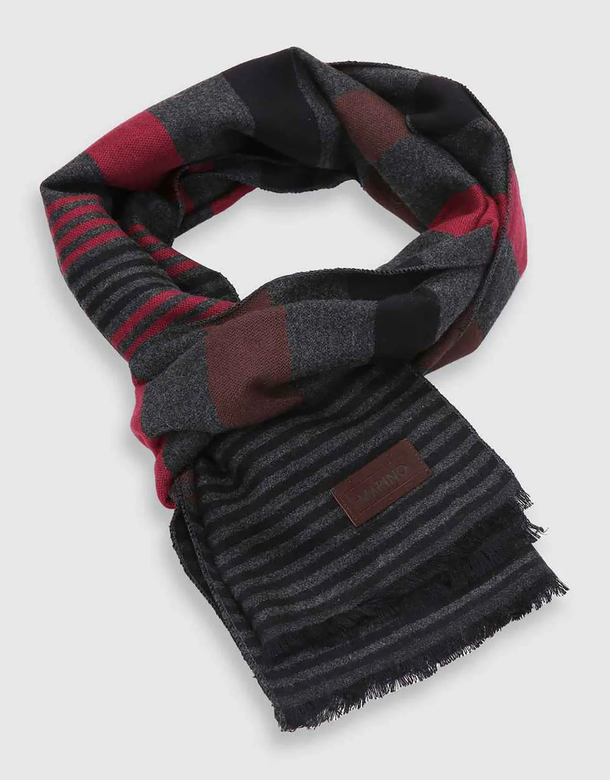 Red Brown & Gray Striped