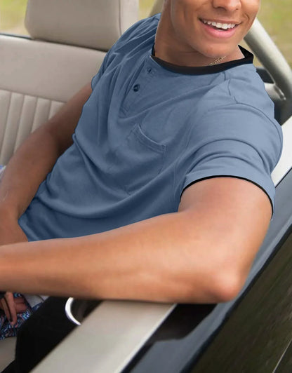 Men's Short Sleeve Henley T-Shirt