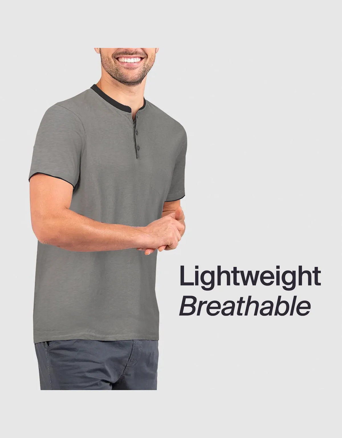 Men's Short Sleeve Henley T-Shirt