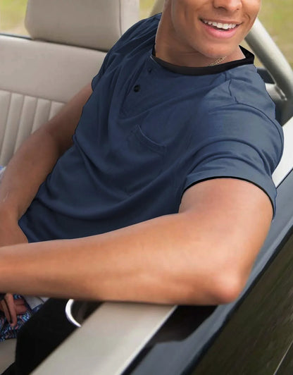 Men's Short Sleeve Henley T-Shirt