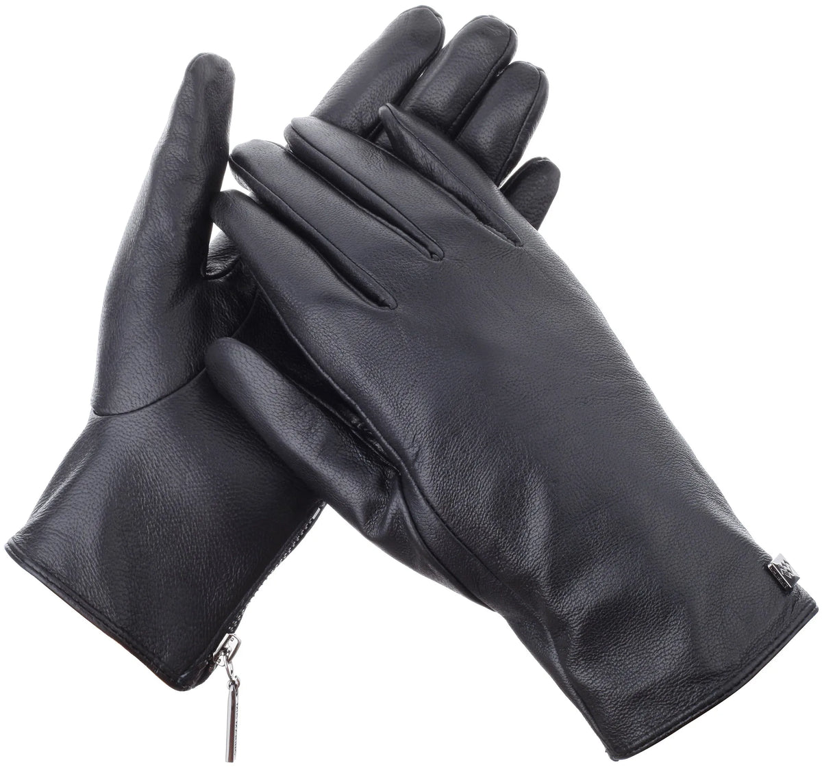 Wristed Zipper Nappa Leather Gloves