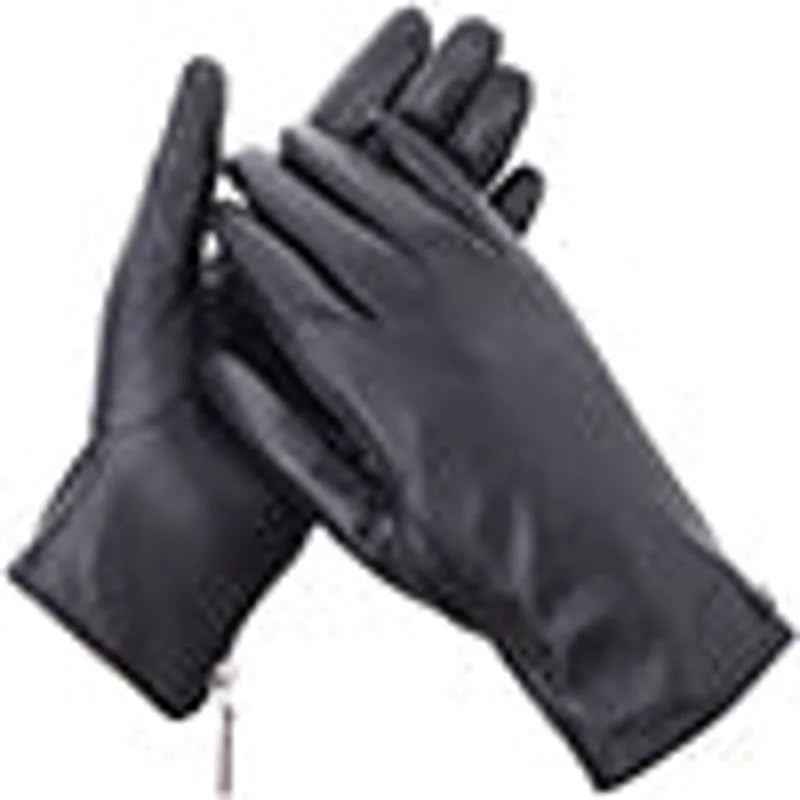 Wristed Zipper Nappa Leather Gloves
