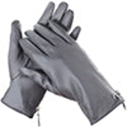 Wristed Zipper Nappa Leather Gloves