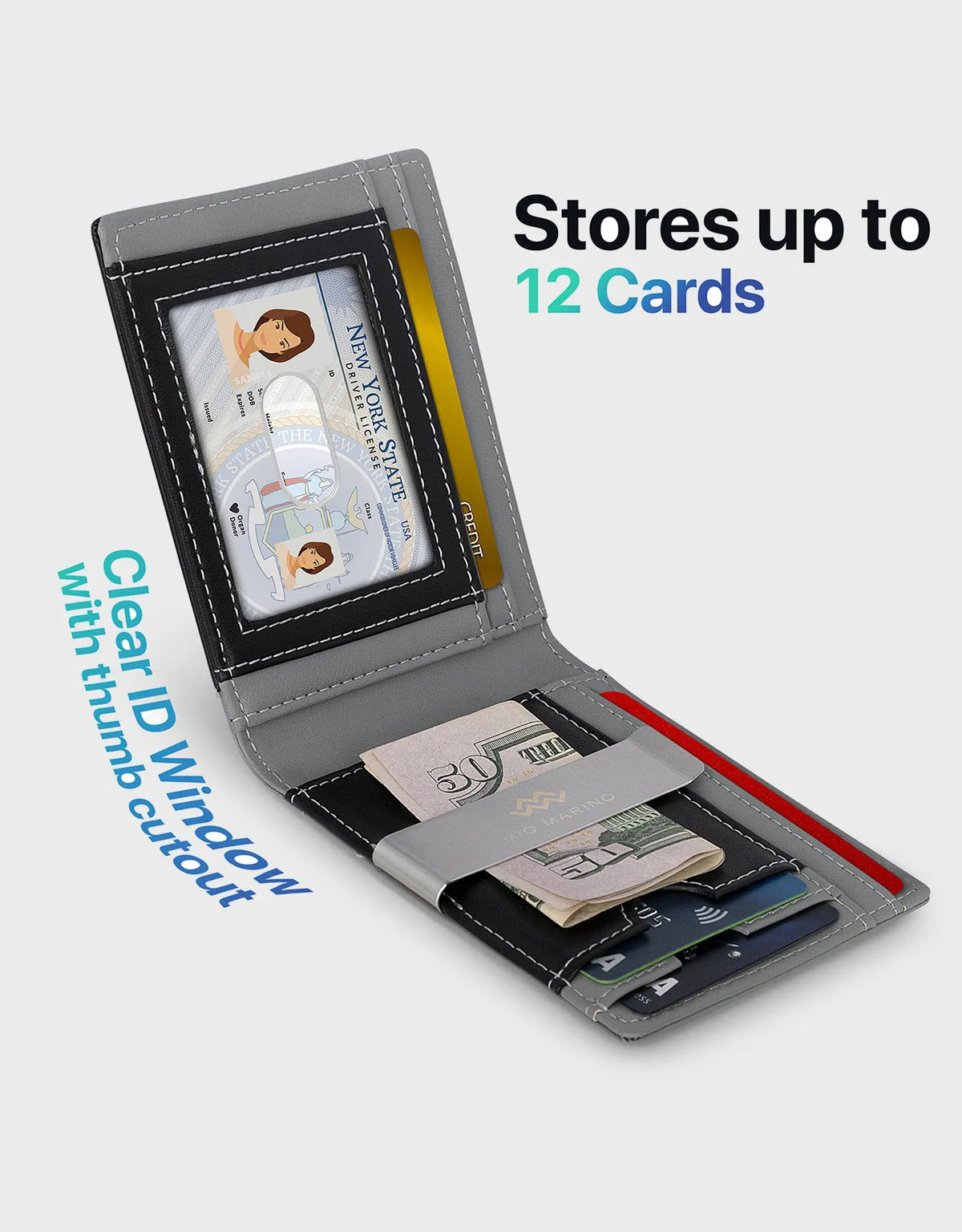 Men's Slim Bifold Wallet with Money Clip