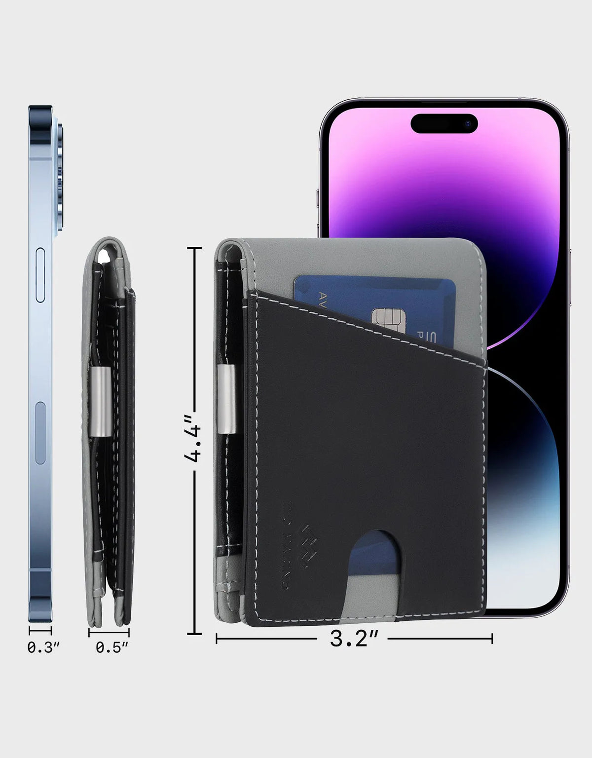 Men's Slim Bifold Wallet with Money Clip