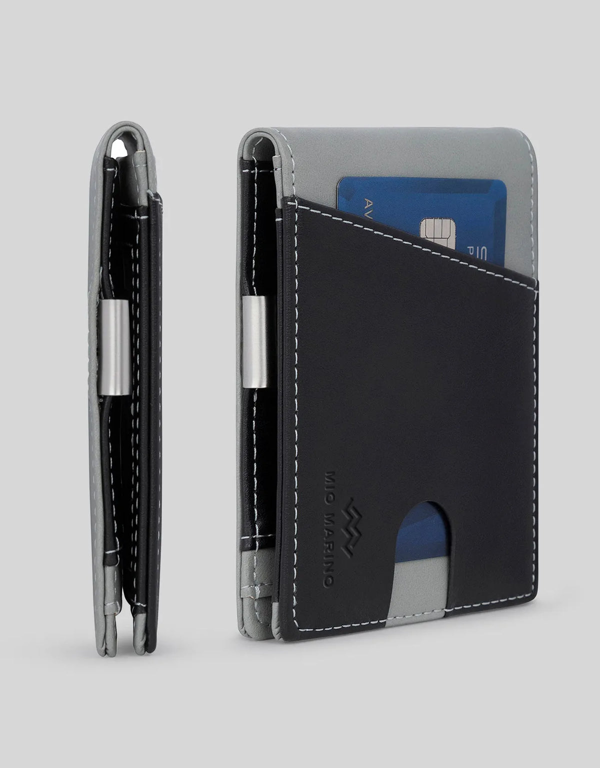 Men's Slim Bifold Wallet with Money Clip