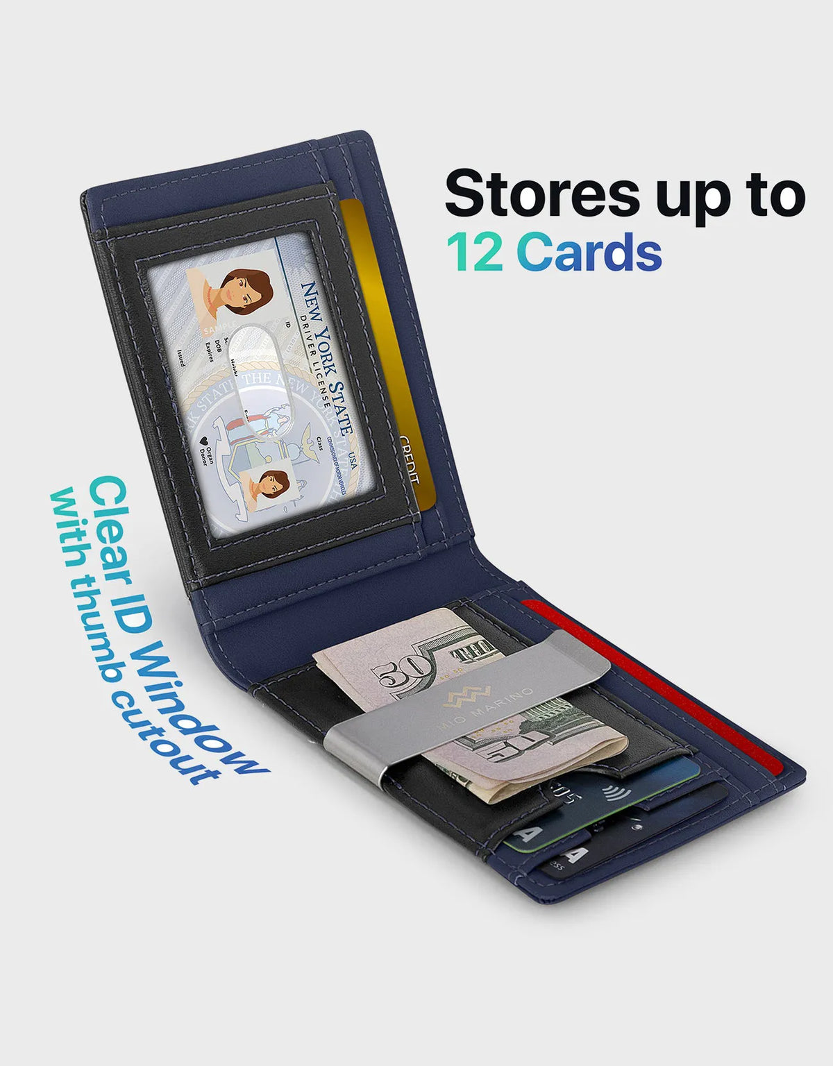 Men's Slim Bifold Wallet with Money Clip