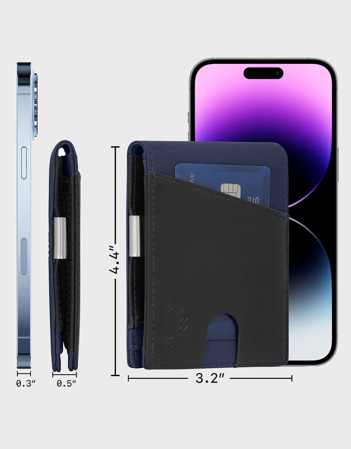 Men's Slim Bifold Wallet with Money Clip