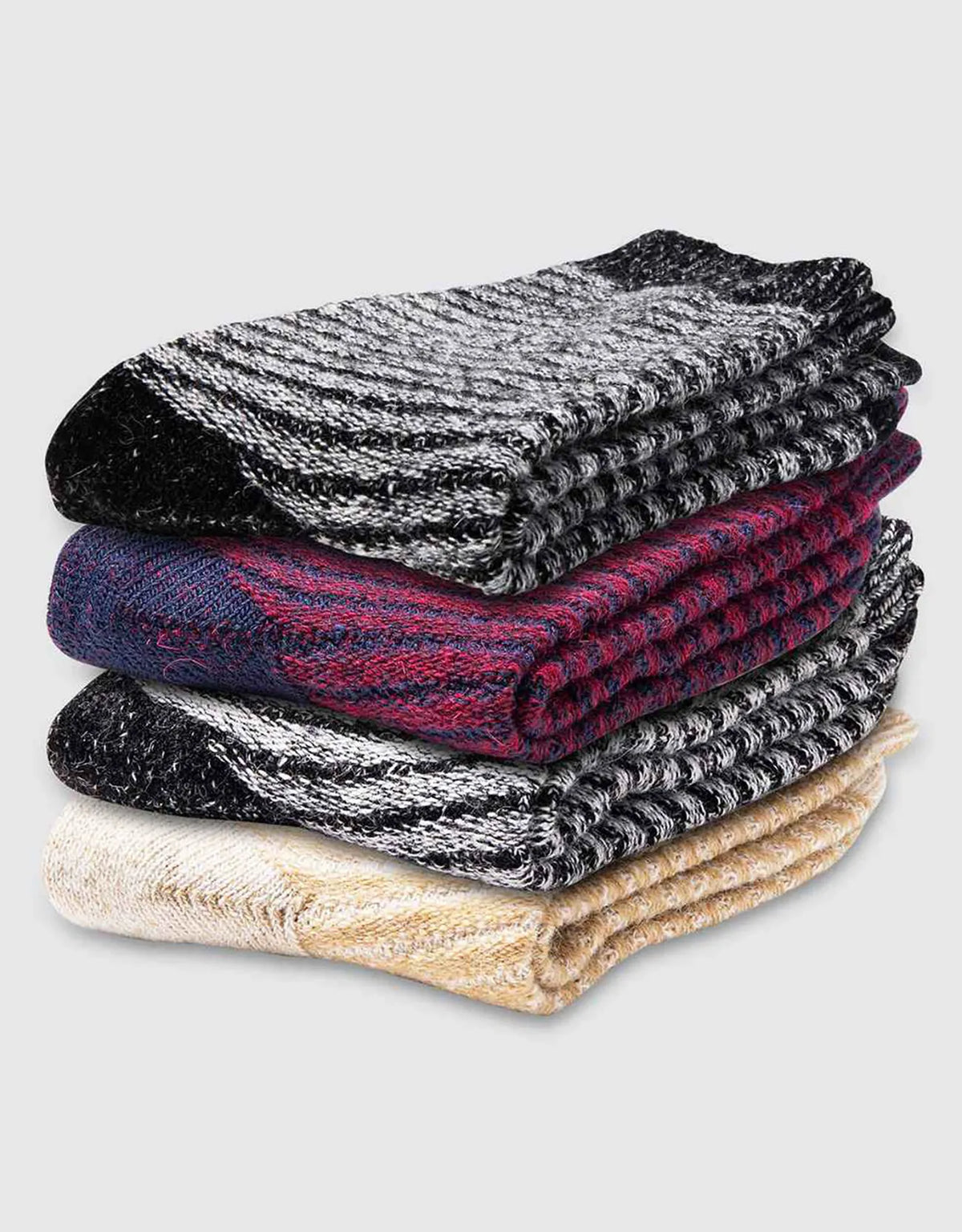 Womens Warm Wool Knitted Socks 4 Pack