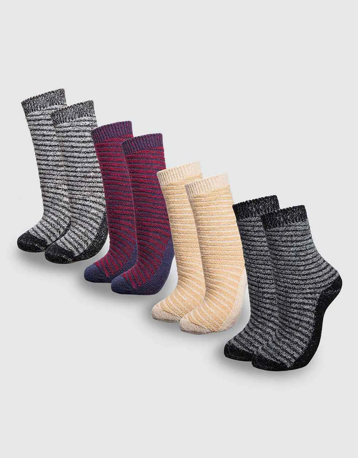 Womens Warm Wool Knitted Socks 4 Pack