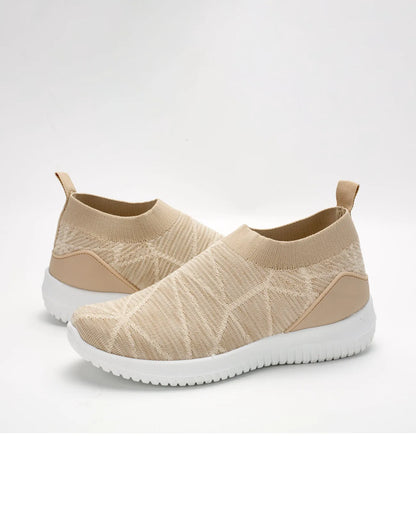 Women's Lightweight Slip-On Knit Sneakers with Breathable Mesh Upper