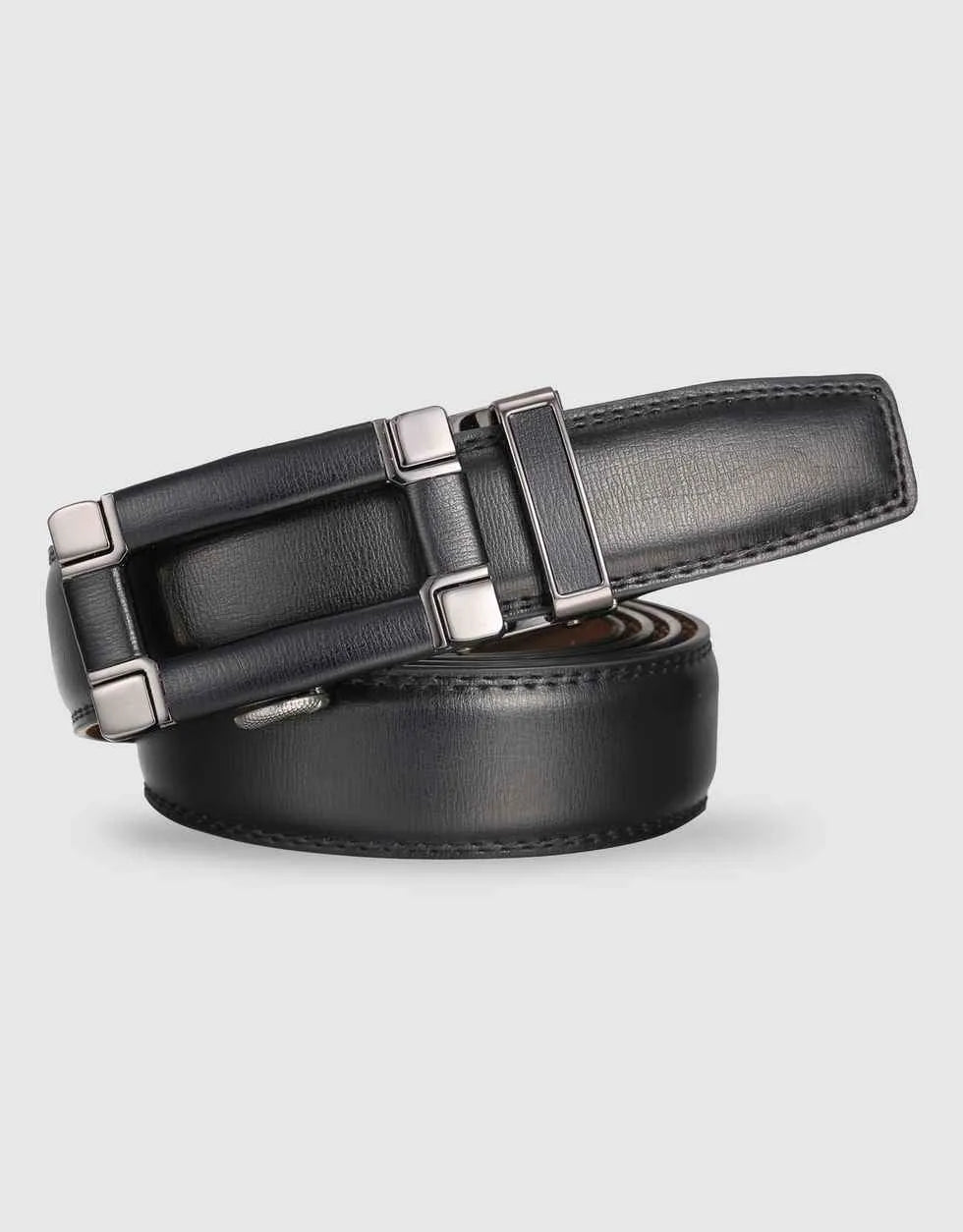 Point Square Leather Ratchet Belt