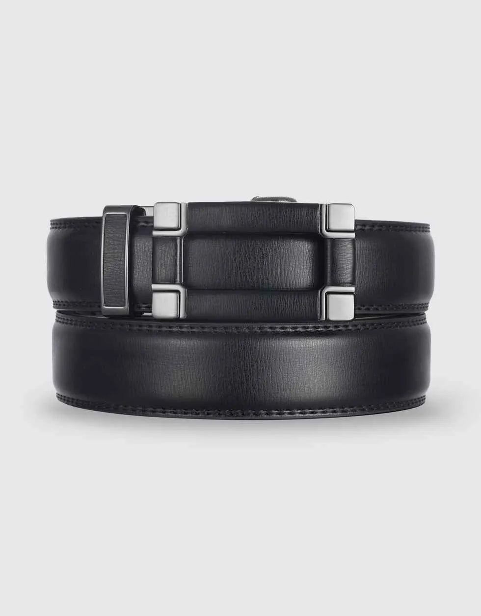 Point Square Leather Ratchet Belt